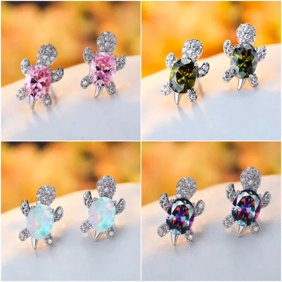 “Just Keep Swimming” Turtle Ocean/Beach Earrings - Picture 6 of 11